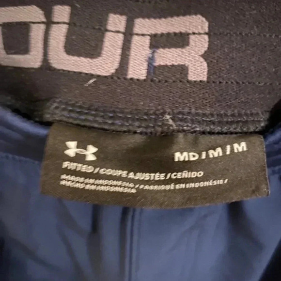 Under Armour Fitted Mens Slim Leg Navy Blue Track Pant - Picture 7 of 7